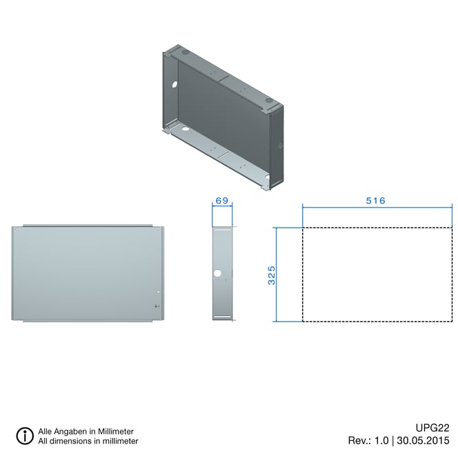 built-in box touch panel 22-inch for building automation