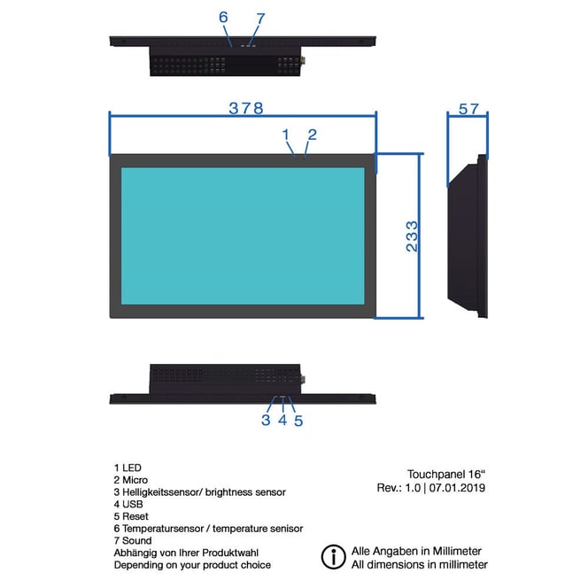 Android Touchsystem 16-Zoll