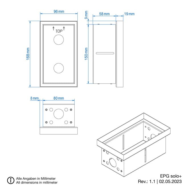 smarter Schalter Touch KNX Einputz