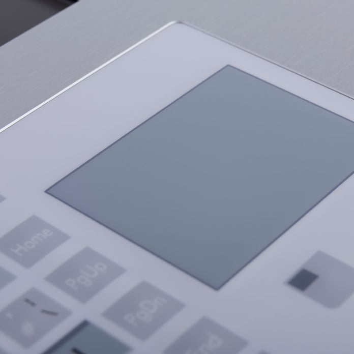 Industrial display with keyboard for panel mounting