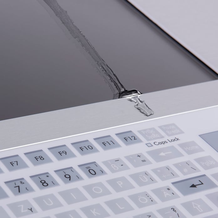 Industrial display with keyboard for panel mounting