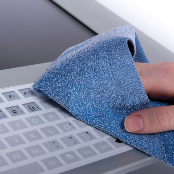 Industrial display with keyboard for panel mounting