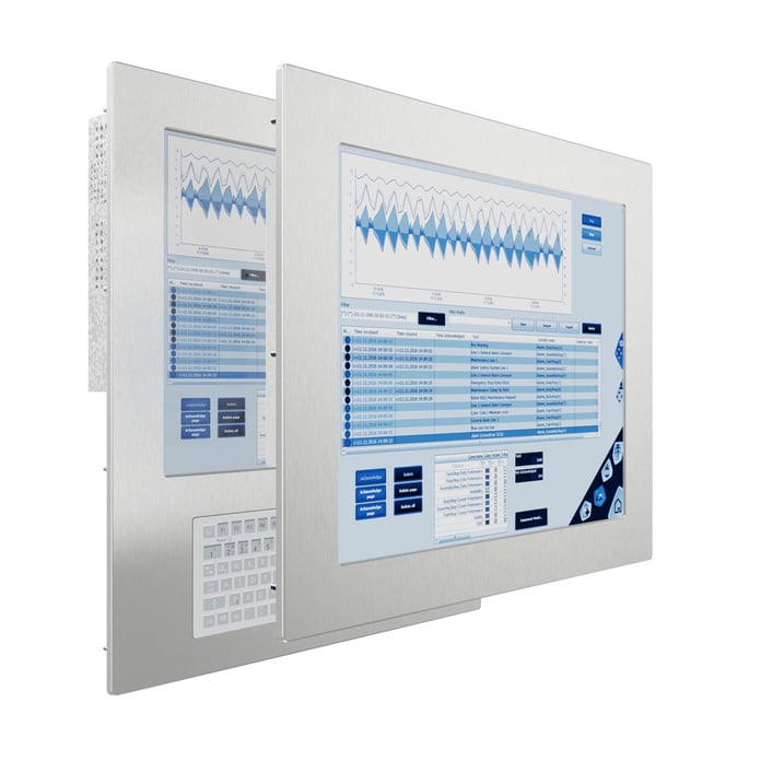 Touch display with stainless steel frame