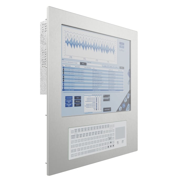 Industrial display with keyboard IP65