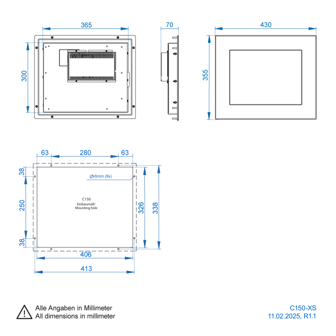 web panel 15 inch