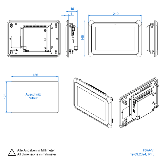 7-inch stainless steel panel