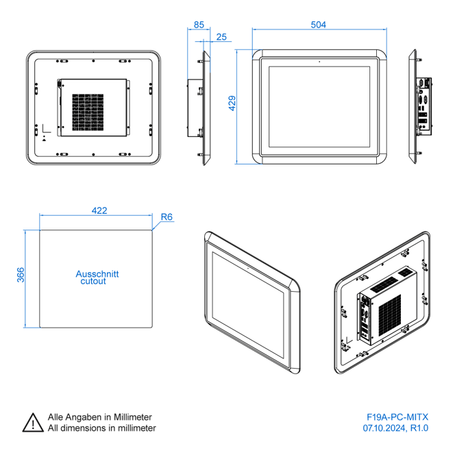 19-inch stainless steel panel