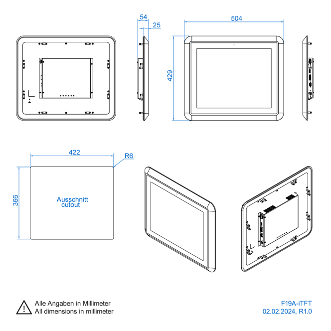 19-inch stainless steel panel