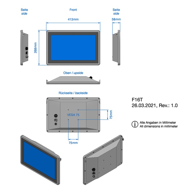 stainless steel hygienic panel mounting arm