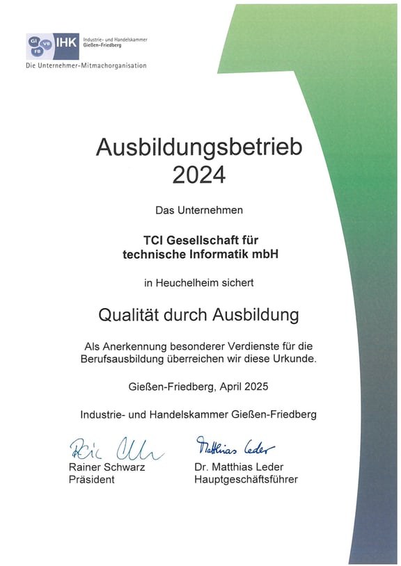 IHK Urkunde Ausbildungsbetrieb